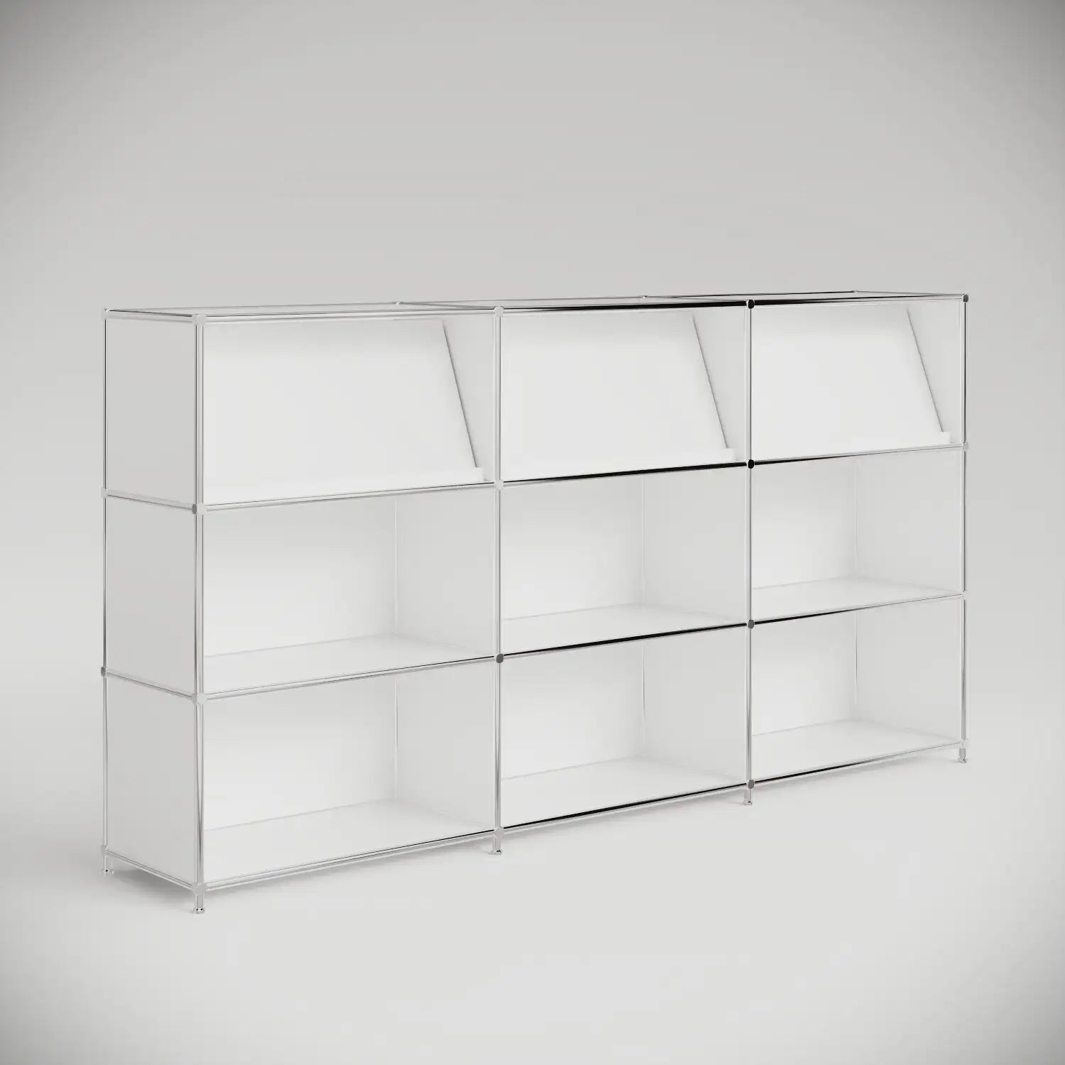 Empfangstheke in Weiss mit 3 Broschürenhaltern