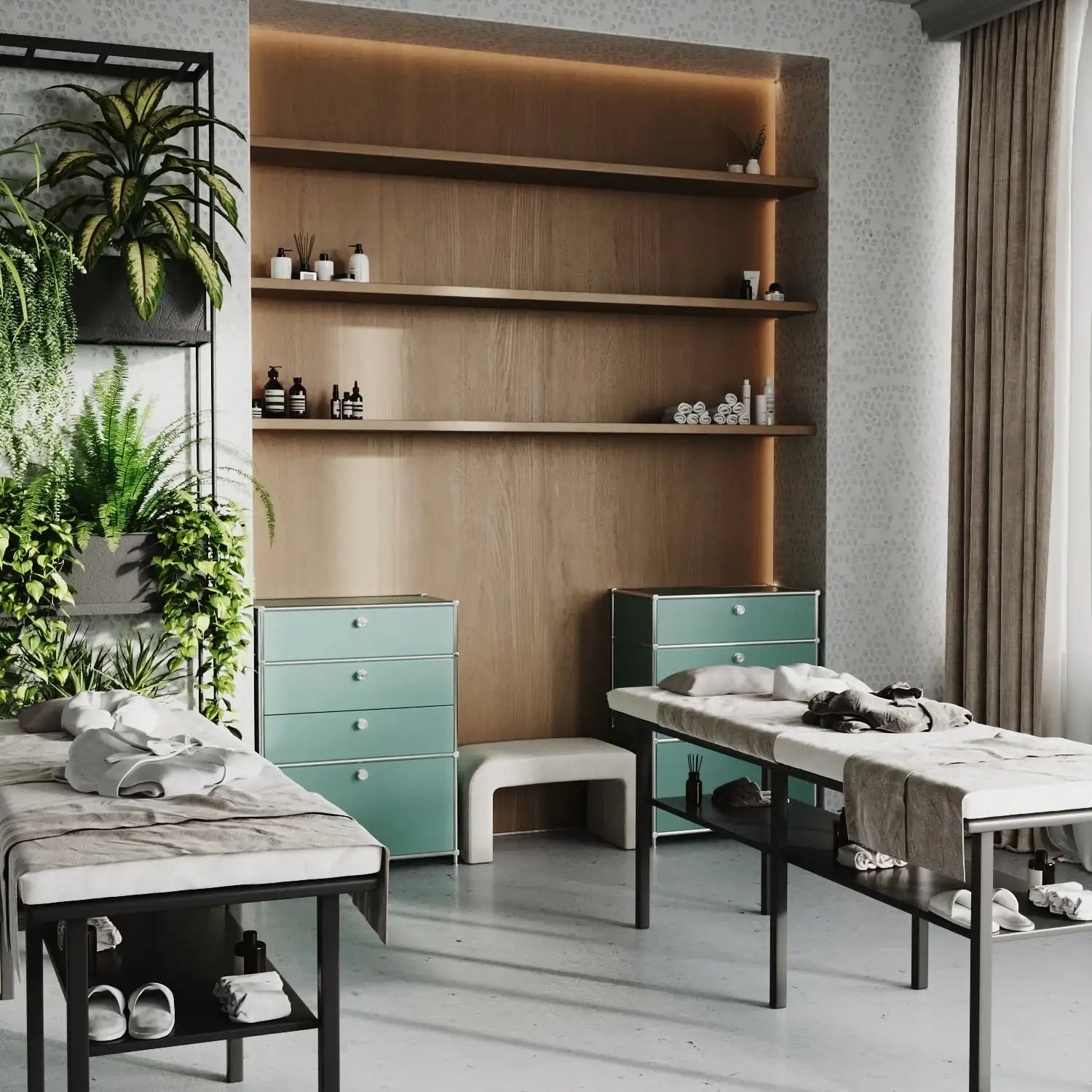 Commode vert menthe à 4 tiroirs