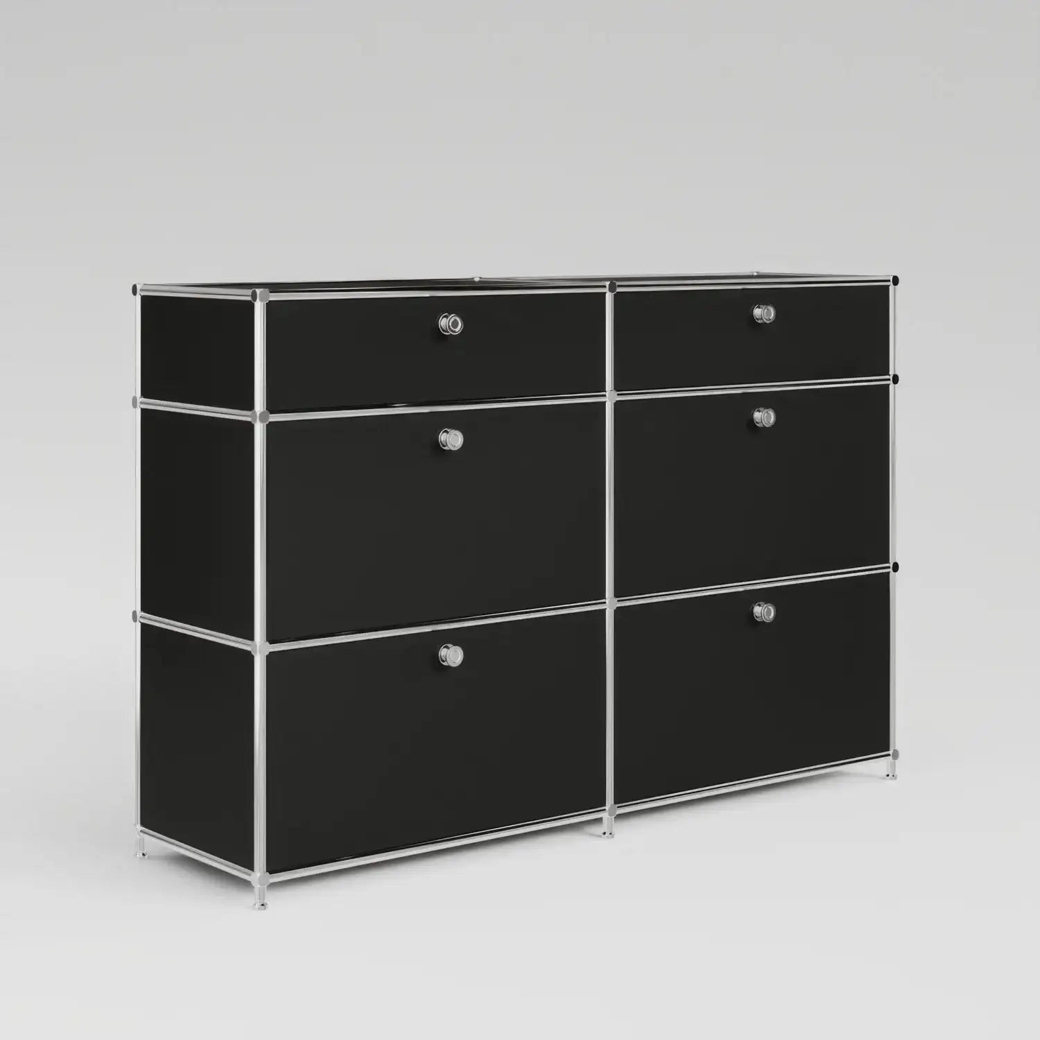 Kommode in Schwarz mit 6 Schubladen