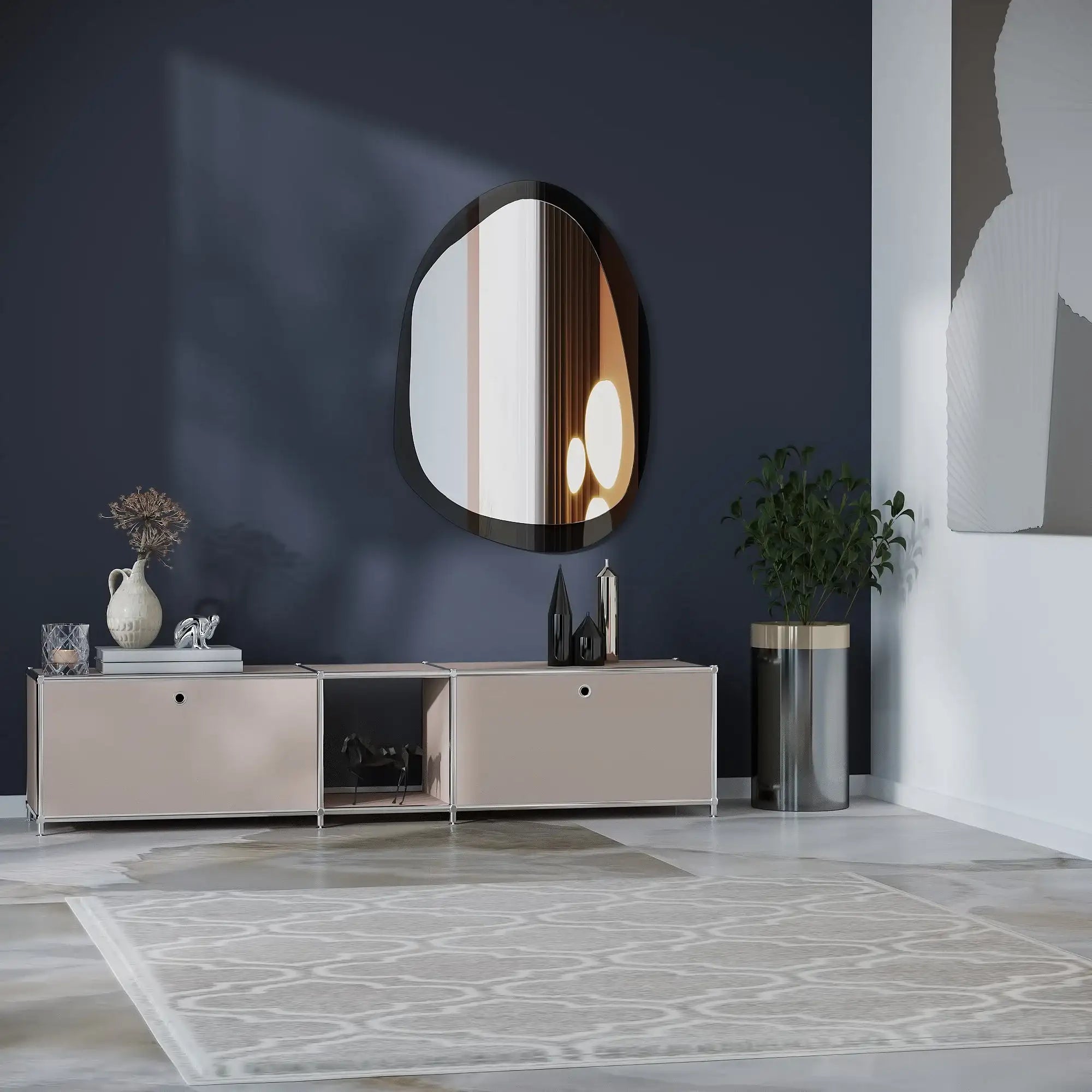 Lowboard in taupe with 2 flaps