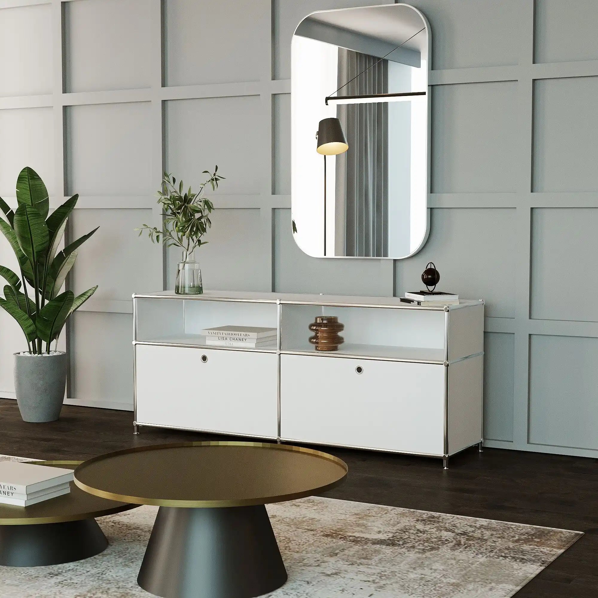 Lowboard in Weiss mit 2 Klappen