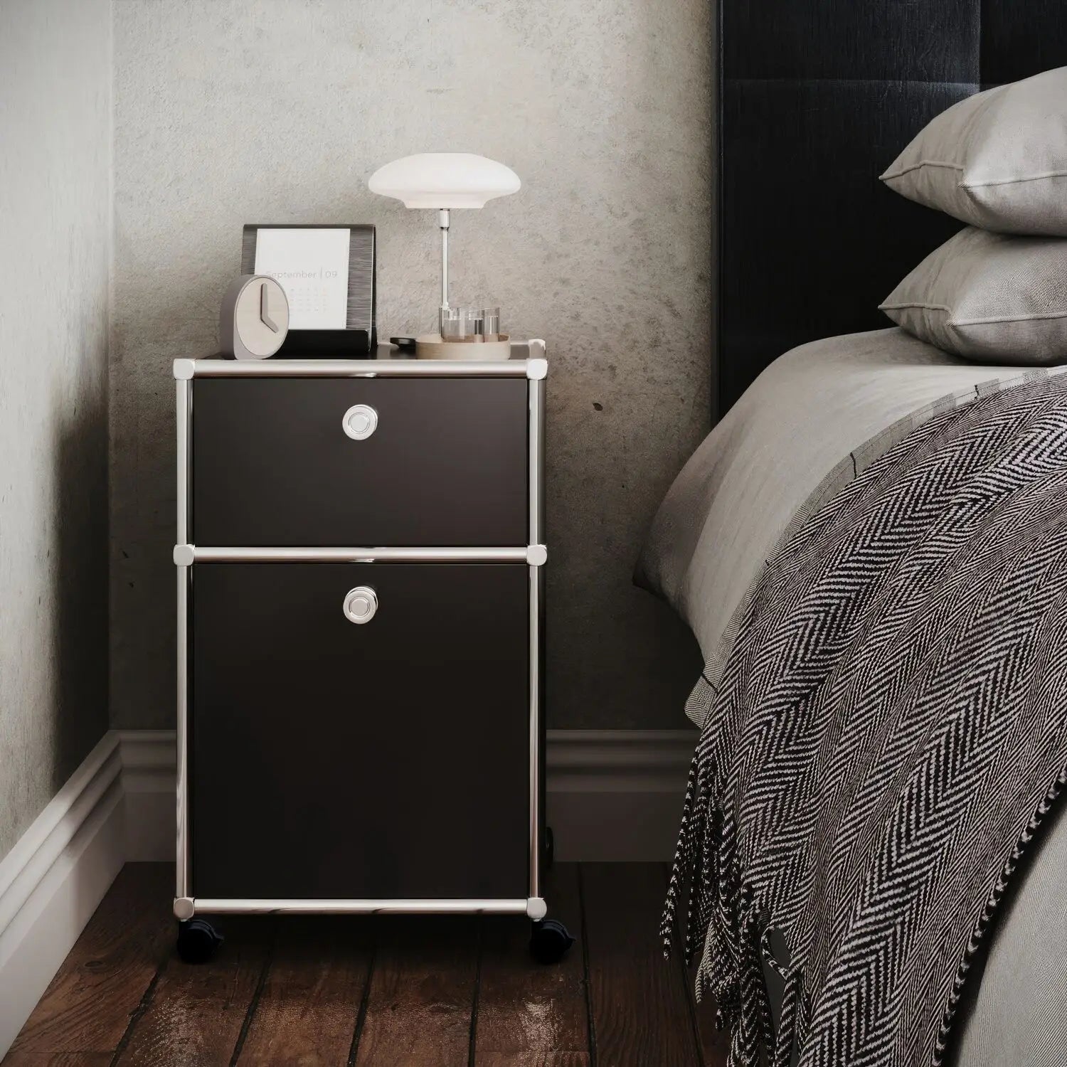 Rolling container with 2 drawers