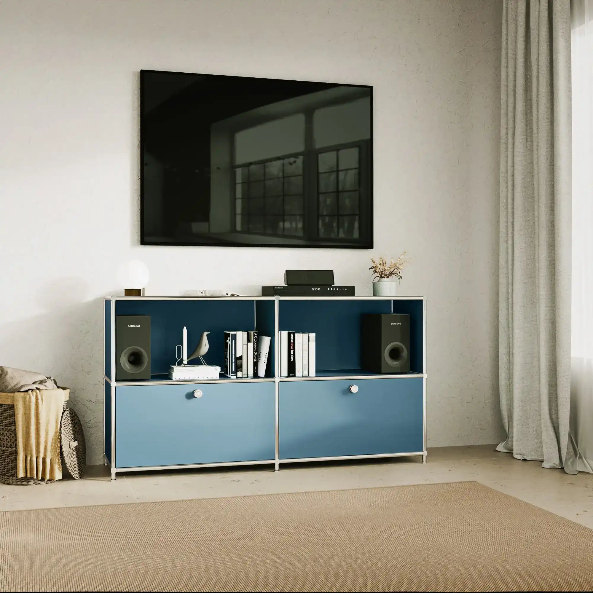 Sideboard in Petrol mit 2 Klappen