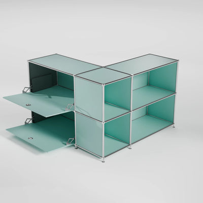 Ecksideboard mint mit 2 Klappen und Lochgriff – modernes Sideboard nach Maß