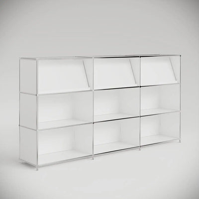 Reception desk in white with 3 brochure holders