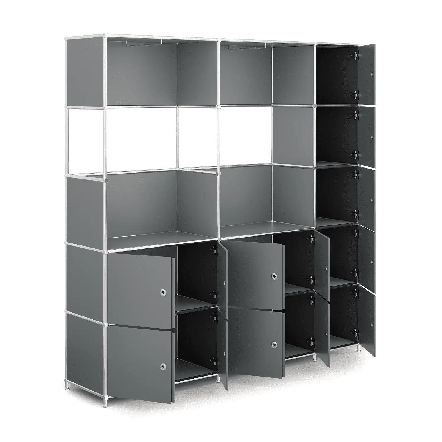 Wardrobe in elegant dark grey