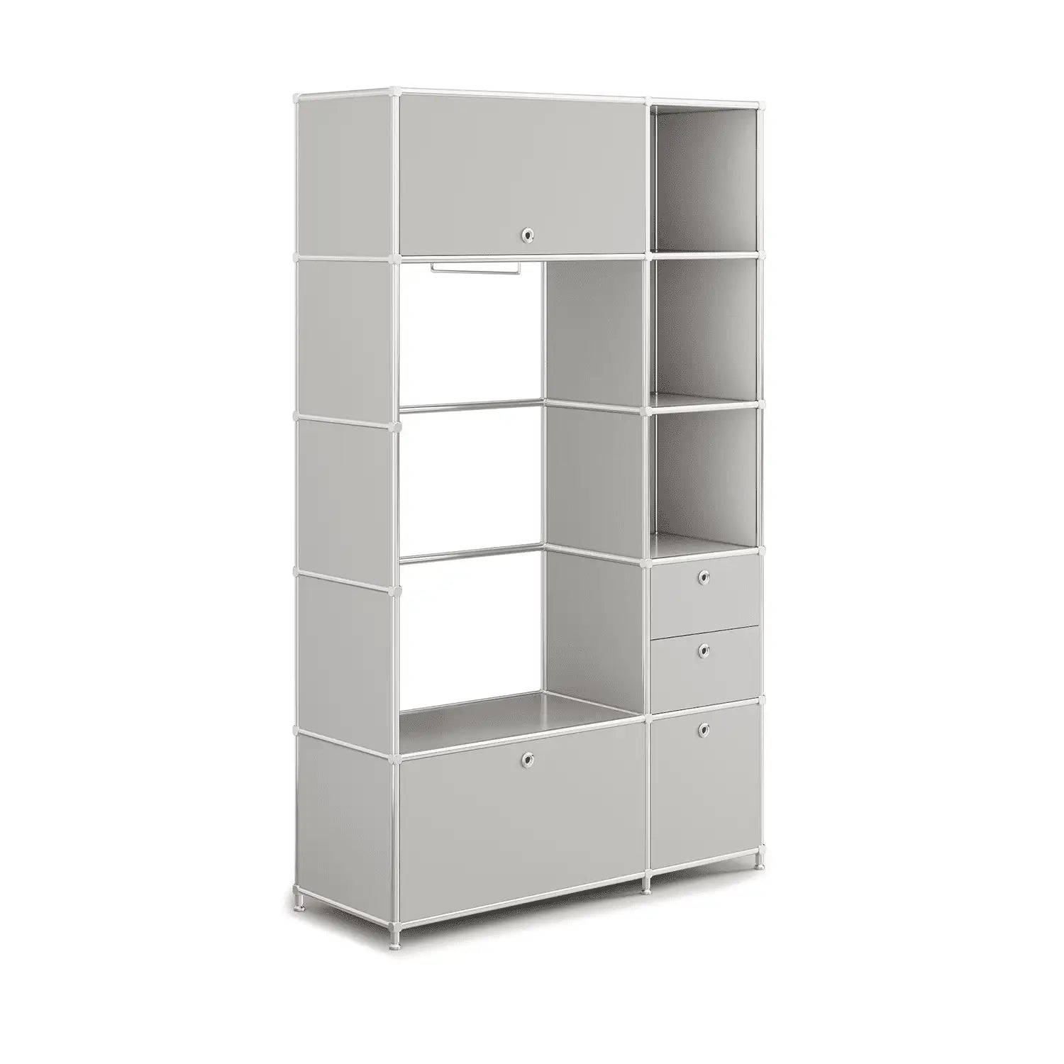Wardrobe in elegant light grey
