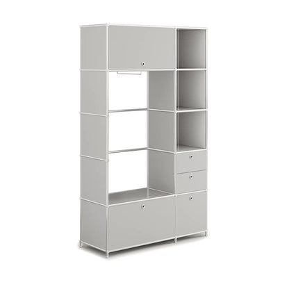 Wardrobe in elegant light grey