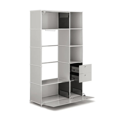 Wardrobe in elegant light grey