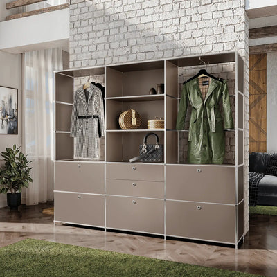 Wardrobe in elegant taupe