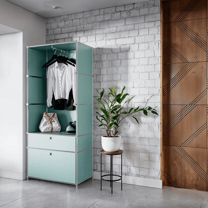 Wardrobe in trendy mint