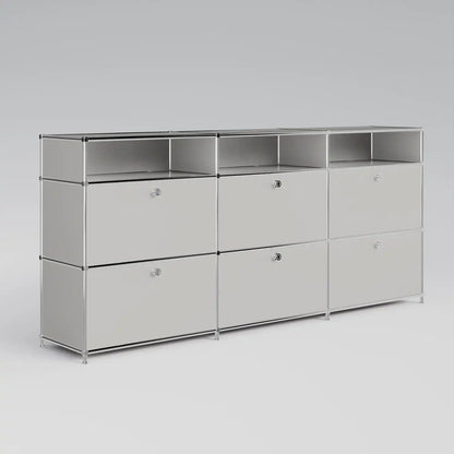 Commode gris clair à 6 tiroirs