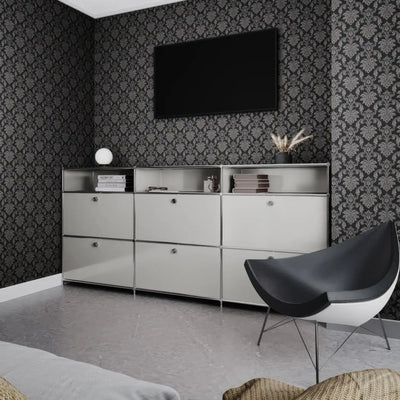 Commode gris clair à 6 tiroirs