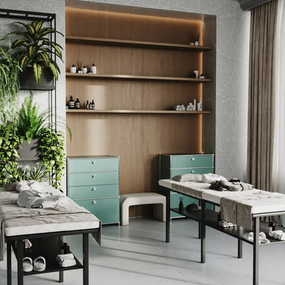 Commode vert menthe à 4 tiroirs