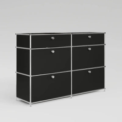 Black chest of drawers with 6 drawers