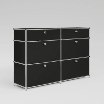 Commode noire à 6 tiroirs