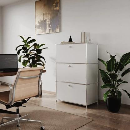 Kommode in Weiss mit 3 Schubladen