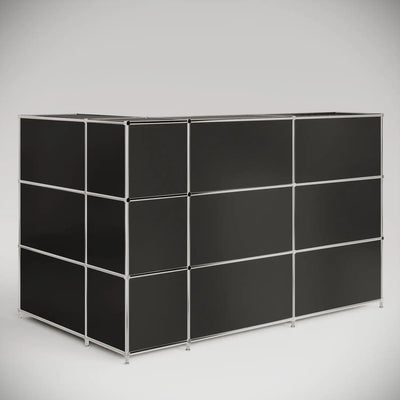Compact L-shaped reception desk