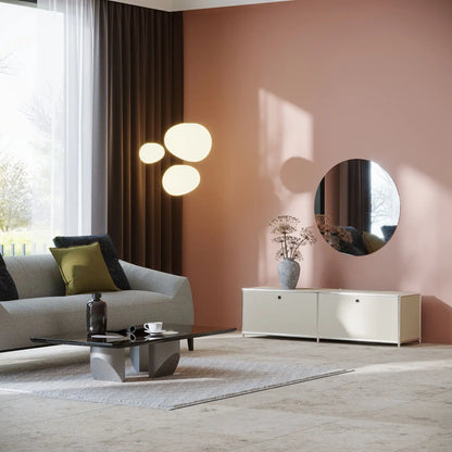 Lowboard in light grey with 2 doors