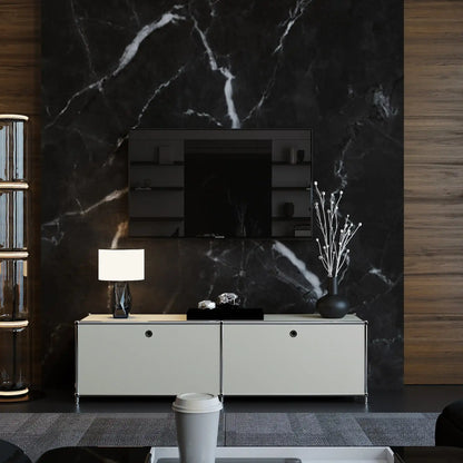 Lowboard in light grey with 2 doors