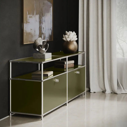 Lowboard in Olivgrün mit 2 Klappen