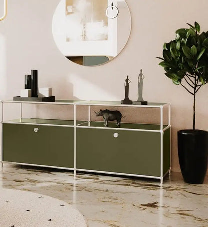 Lowboard in Olivgrün mit 2 Klappen