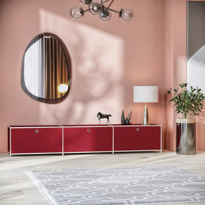 Lowboard in red with 3 doors