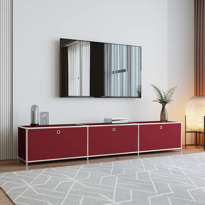 Lowboard in red with 3 doors