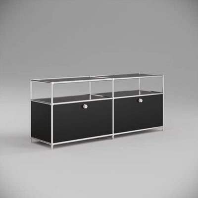 Lowboard in Schwarz mit 2 Klappen