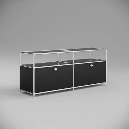 Lowboard in Schwarz mit 2 Klappen