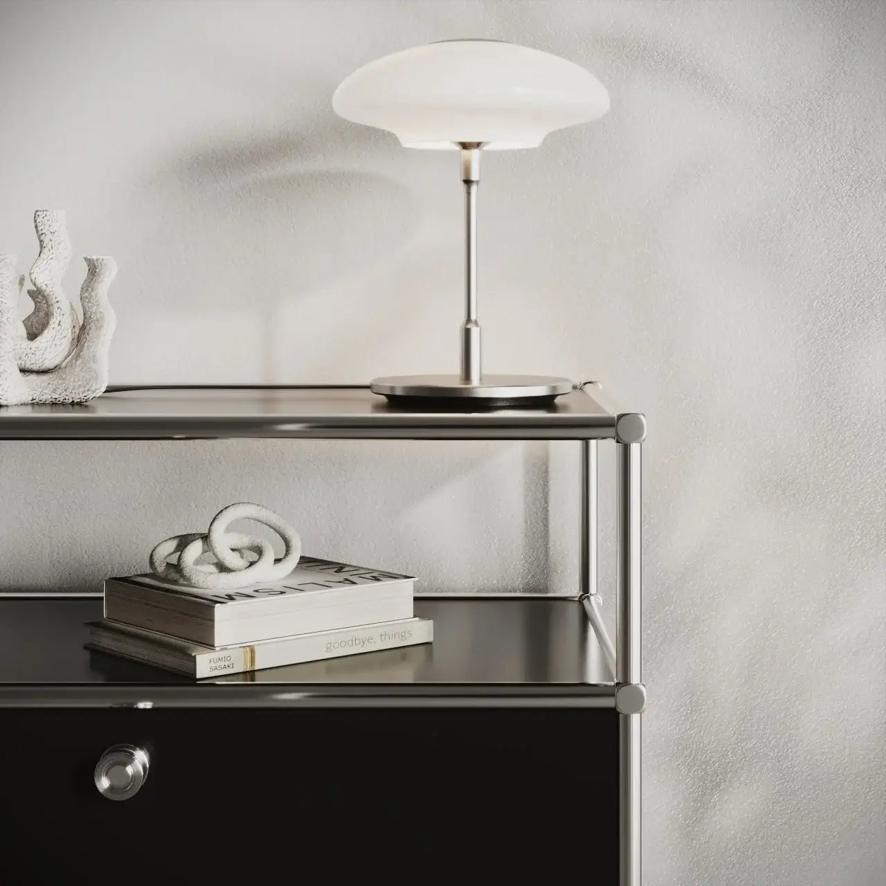 Lowboard in Schwarz mit 2 Klappen