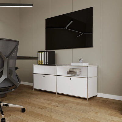 White lowboard with 2 doors
