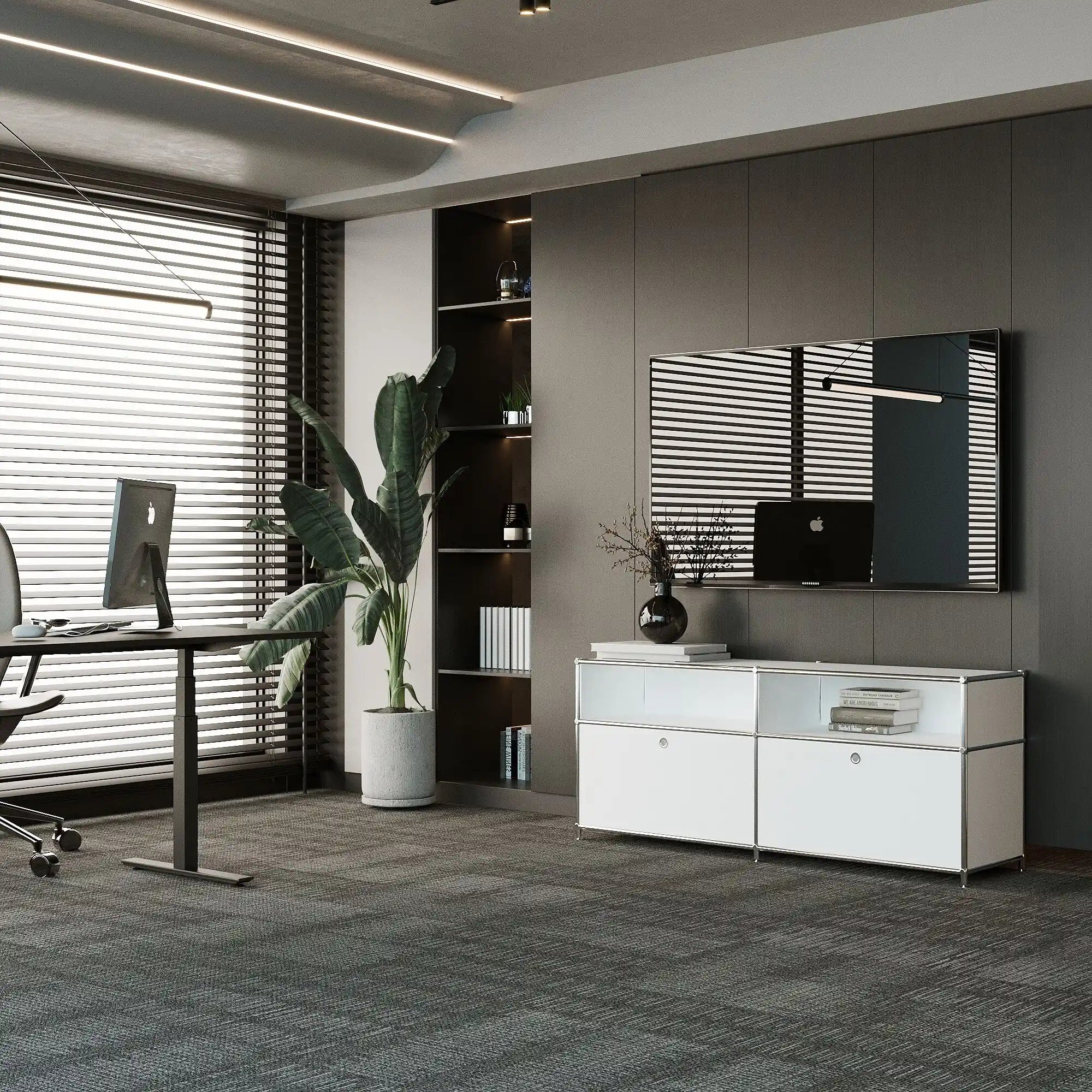 Lowboard in Weiss mit 2 Klappen