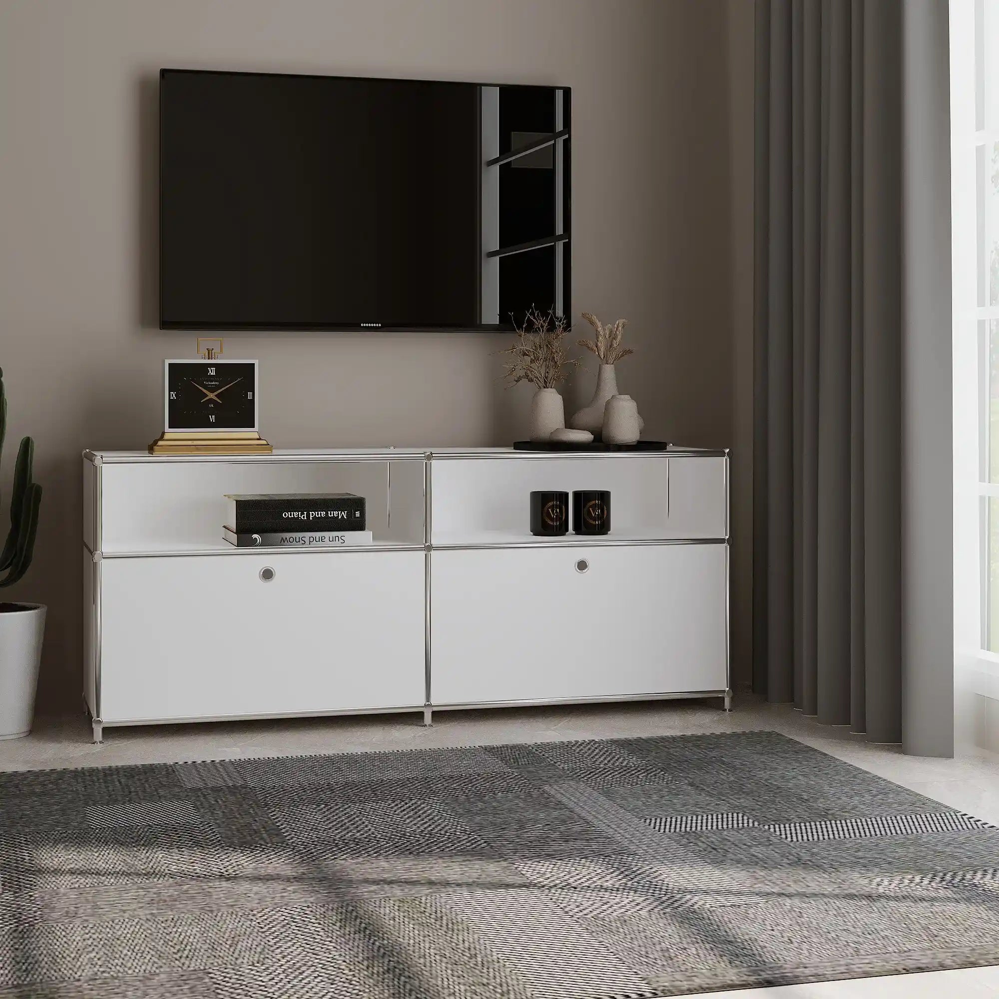 Lowboard in Weiss mit 2 Klappen