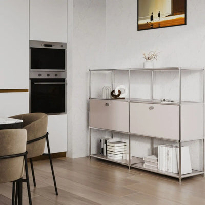 Shelf in taupe with 2 doors