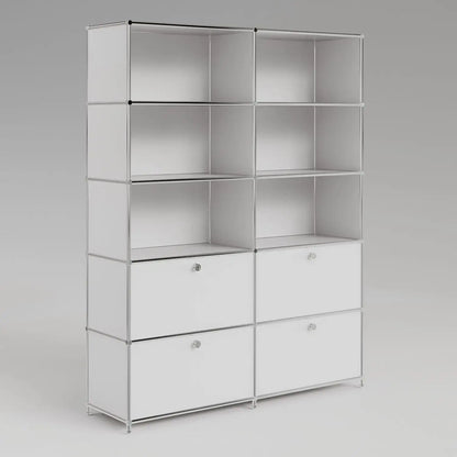 Étagère blanche à 2 tiroirs/rabats