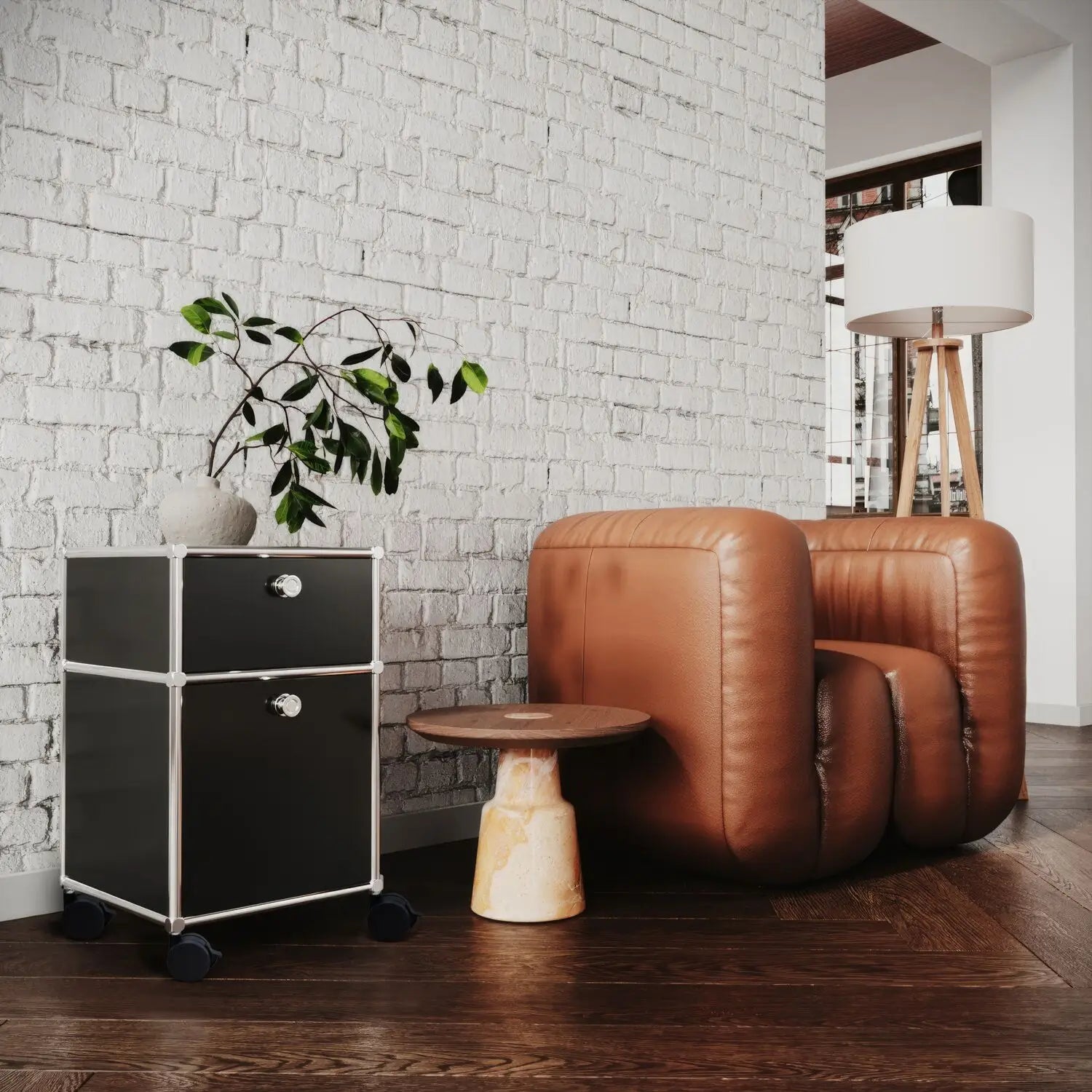 Rolling container with 2 drawers