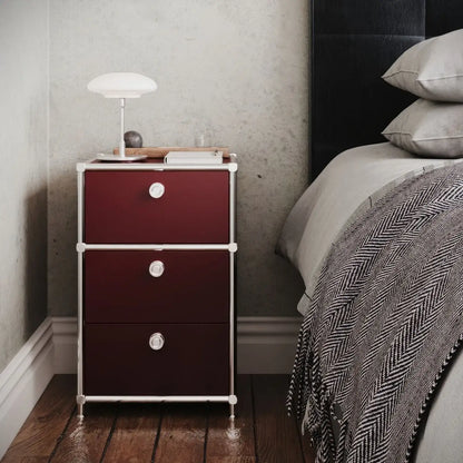 Boîte de bureau rouge à 3 tiroirs