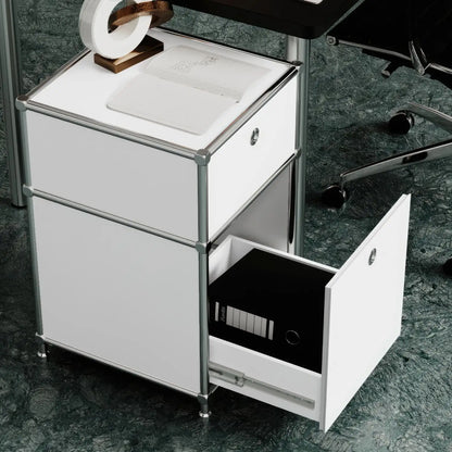 White desk container with 2 drawers