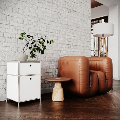 White desk container with 2 drawers