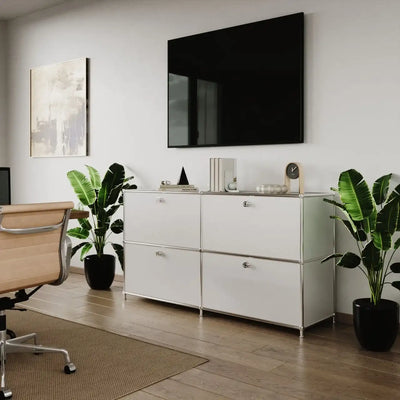 White sideboard with 4 doors