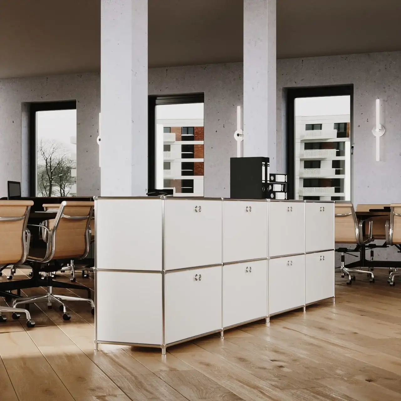 Sideboard in Weiss mit 4 Klappen