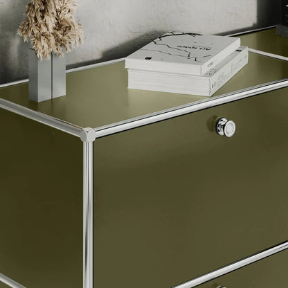Sideboard in Olivgrün mit 3 Schubladen / Klappen