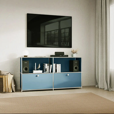 Sideboard in petrol blue with 2 doors