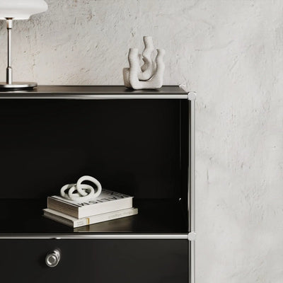 Black sideboard with 2 drawers/flaps