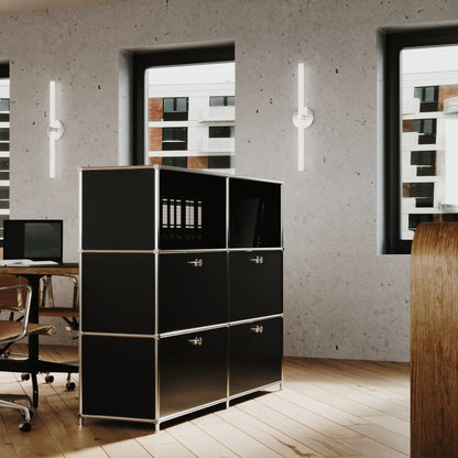 Sideboard in Schwarz mit 2 Schubladen / Klappen