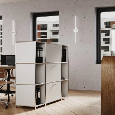 White sideboard with 2 doors and 1 drawer