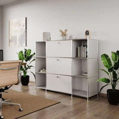 White sideboard with 2 doors and 1 drawer