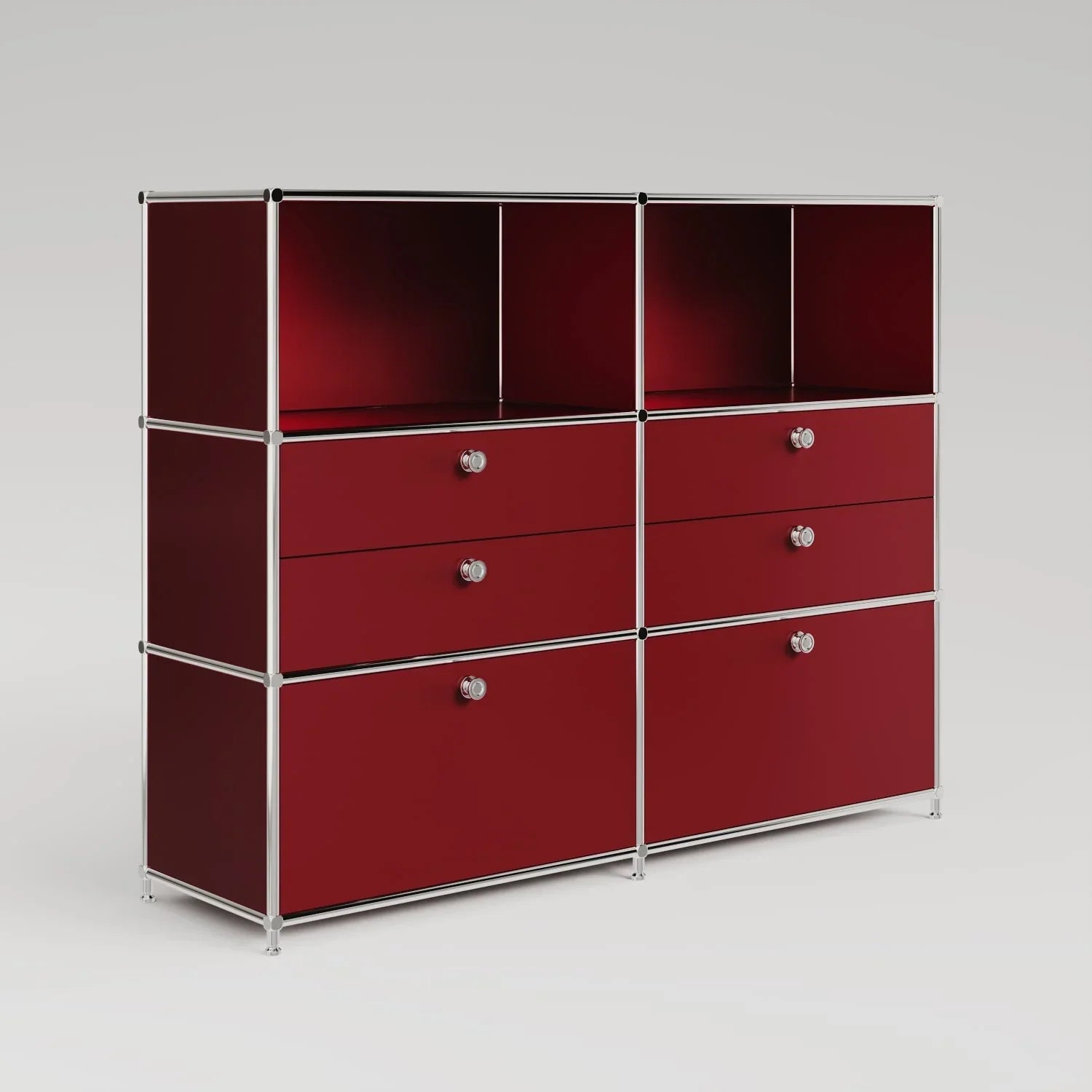 USM Haller Alternative von Flexcube: Kommode in Rot mit 6 Schubladen