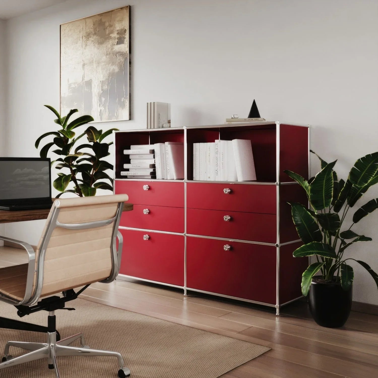 USM Haller Alternative von Flexcube: Kommode in Rot mit 6 Schubladen
